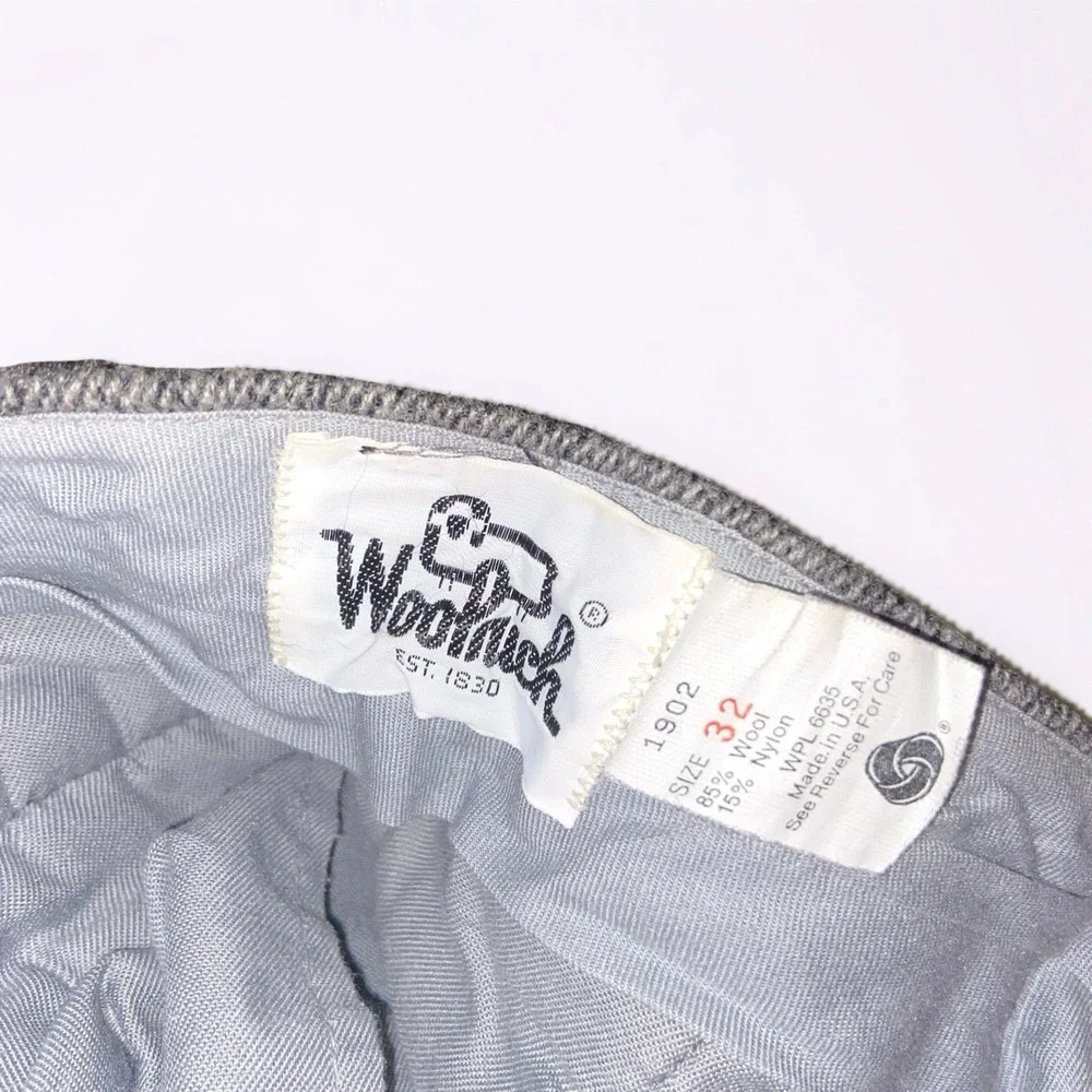 Woolrich Wool Knicker Pants Mens 32 Gray USA Made Adjustable Cuffs Cropped